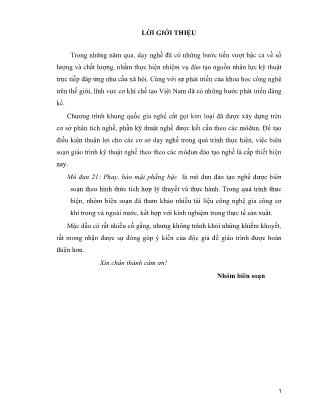 Giáo trình Mô đun 21: Phay, bào mặt phẳng bậc - Nghề Cắt gọt kim loại