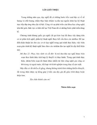 Giáo trình Mô đun 22: Phay, bào rãnh và cắt đứt - Nghề Cắt gọt kim loại