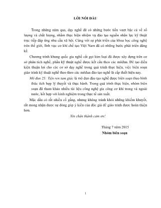 Giáo trình Mô đun 25: Tiện ren tam giác (Phần 1)