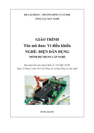 Giáo trình Mô đun 25: Vi điều khiển - Nghề Điện dân dụng