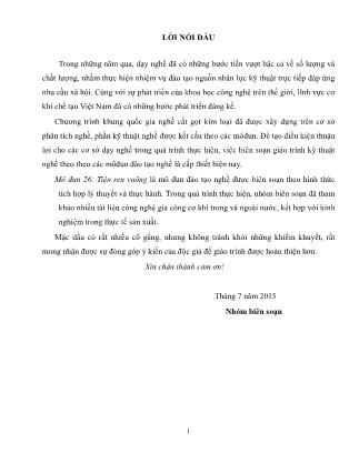 Giáo trình Mô đun 26: Tiện ren vuông