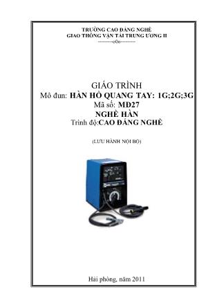 Giáo trình Mô đun 27: Hàn hồ quang tay 1G;2G;3G;4G - Nghề Hàn