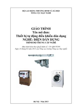 Giáo trình Mô đun 34: Thiết bị tự động điều khiển dân dụng - Nghề Điện dân dụng