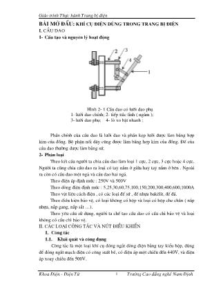 Giáo trình Thực hành Trang bị điện (Phần 1) - Trường Cao đẳng nghề Nam Định