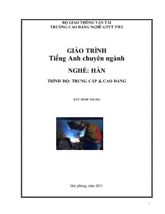 Giáo trình Tiếng Anh chuyên ngành - Nghề Hàn