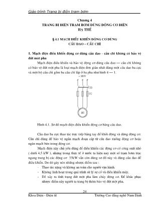 Giáo trình Trang bị điện trạm bơm (Phần 2) - Trường Cao đẳng nghề Nam Định