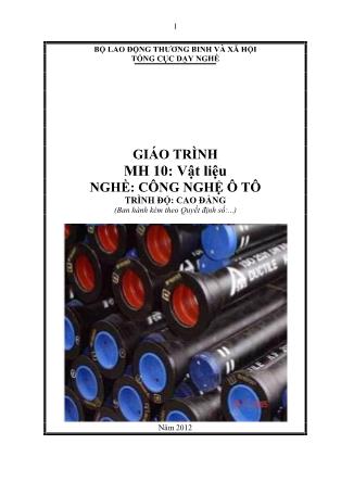 Giáo trình Vật liệu - Nghề Công nghệ ô tô