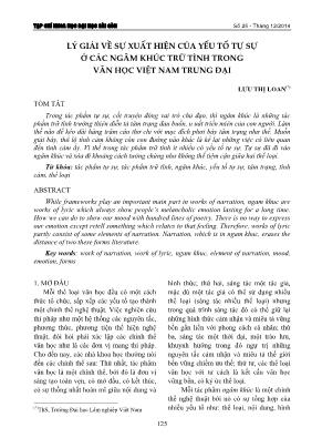 Lý giải về sự xuất hiện của yếu tố tự sự ở các ngâm khúc trữ tình trong Văn học Việt Nam Trung đại