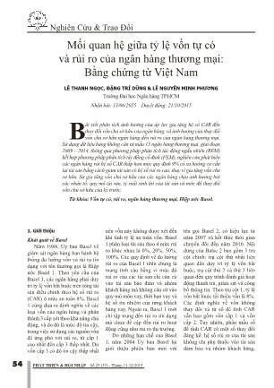 Mối quan hệ giữa tỷ lệ vốn tự có và rủi ro của ngân hàng thương mại - Bằng chứng từ Việt Nam