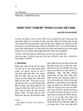 Nhãn thức thẩm mỹ trong ca dao Việt Nam